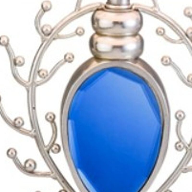 Hivvago Dazzling Faux Turquoise Pendent Silver Table Lamp