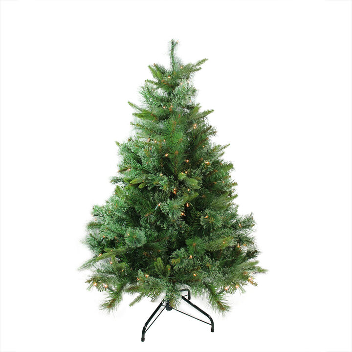 4.5' Pre-Lit Full Ashcroft Cashmere Pine Artificial Christmas Tree - Clear Dura-Lit Lights