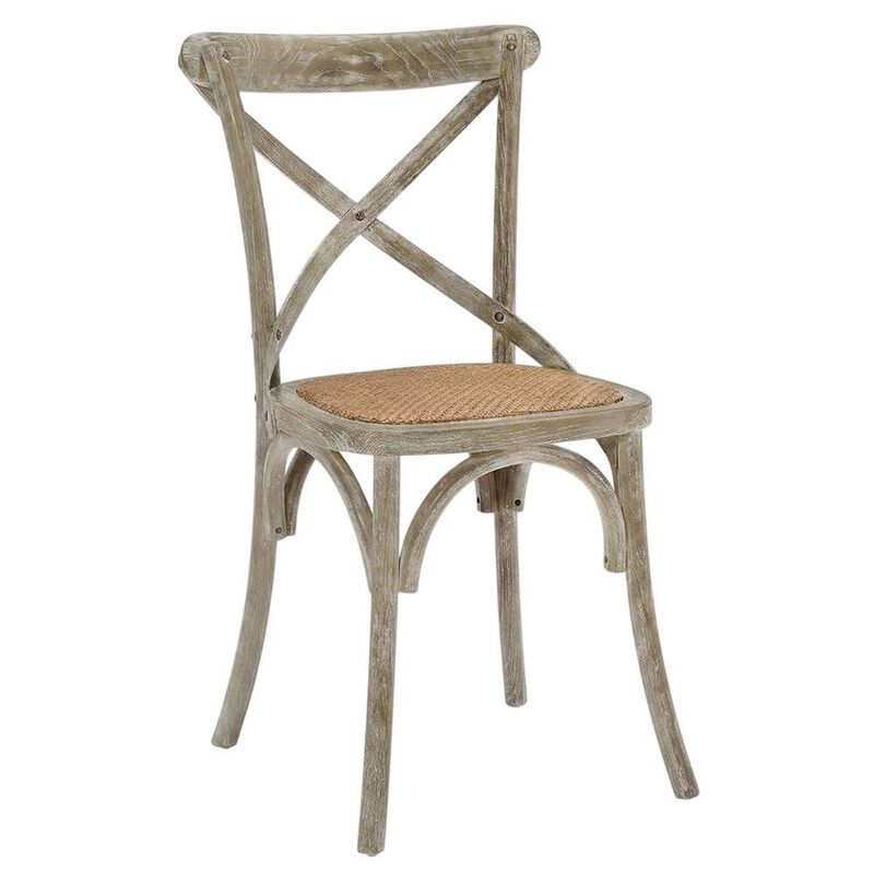 Wood and Rattan Dining Side Chair with Cane Back for Dining Room, Harbor image number 1