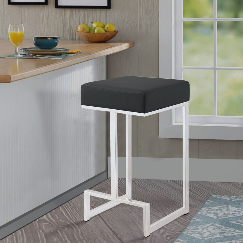 Metal Counter Height Stool, Black