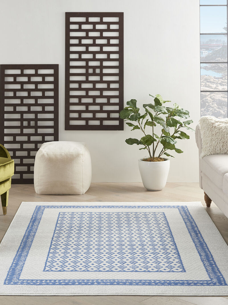 Whimsicle WHS13 Ivory/Blue 4' x 6' Rug