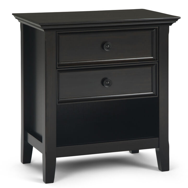 Amherst SOLID WOOD 24 inch Wide Transitional Bedside Nightstand Table in Hickory Brown