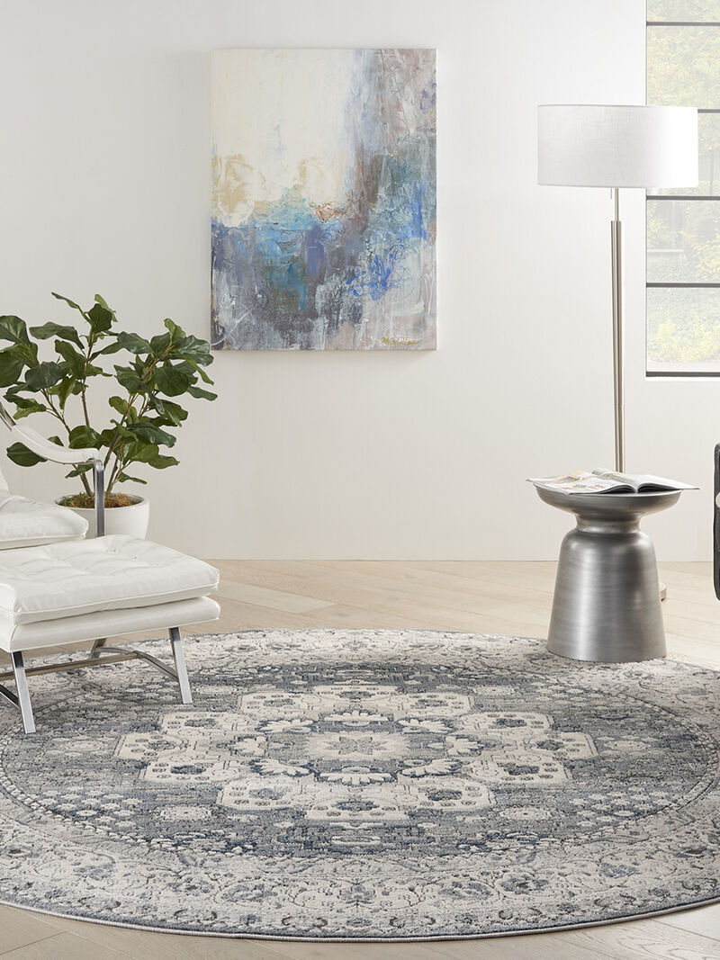 Quarry QUA07 Gray/Ivory 7&rsquo;10&rdquo; x Round Rug image number 8