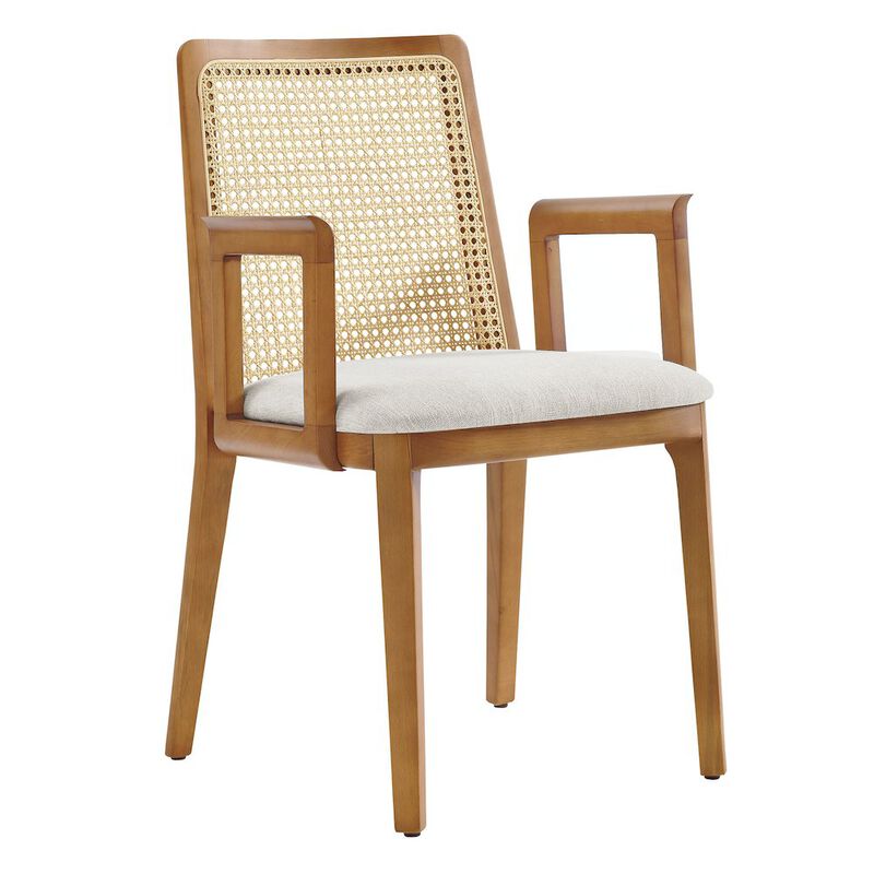 Monarch Wood and Rattan Dining Armchair image number 0