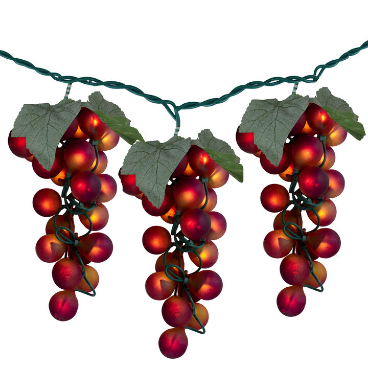 100-Count Red Winery Grape Patio Novelty Christmas Light Set  5ft Green Wire