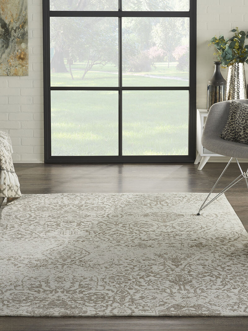Damask DAS06 Ivory 3'6" x 5'6" Rug