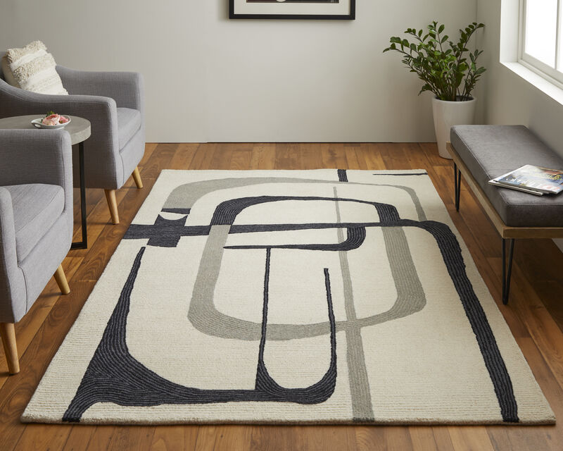 Maguire 8905F Ivory/Gray/Black 8' x 10' Rug