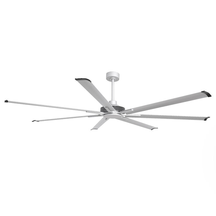 84" 7-Blade Industrial Ceiling Fan without Light, 6-Speed Reversible DC Motor, Remote Control