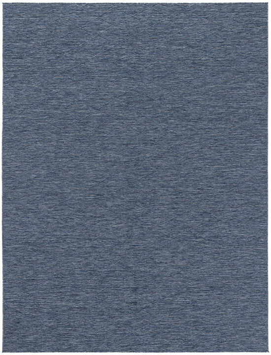 HomeRoots 8' X 10' Navy Blue And Ivory Geometric Indoor Outdoor Area Rug