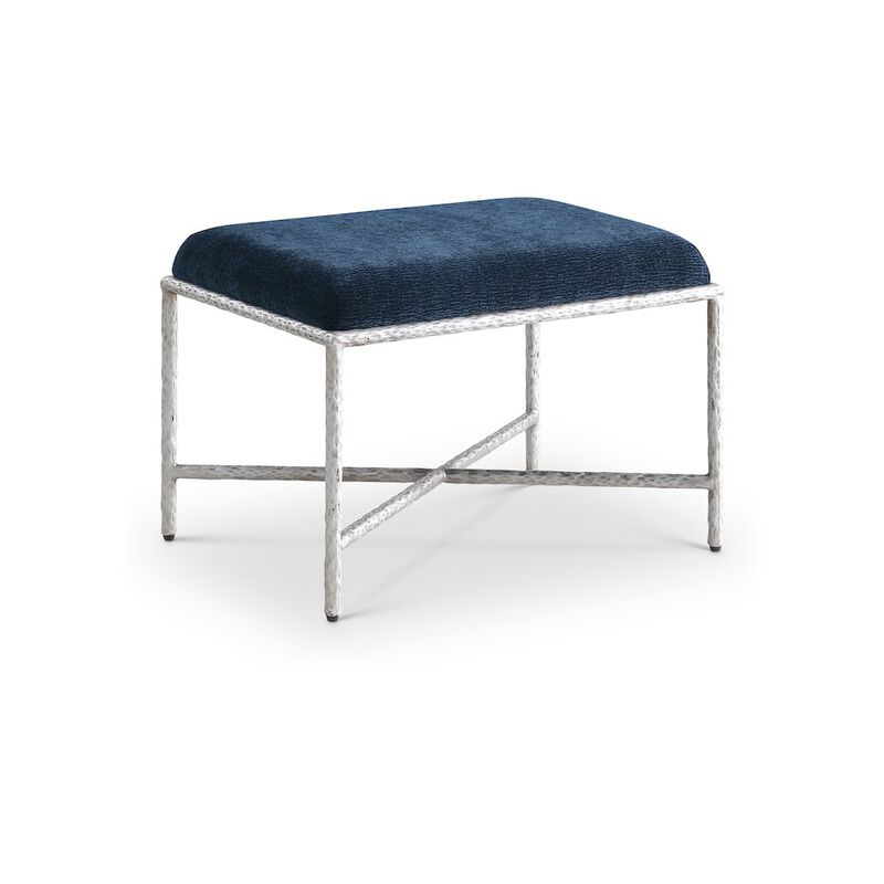 Meridian Furniture Valley Navy Chenille Fabric Bench