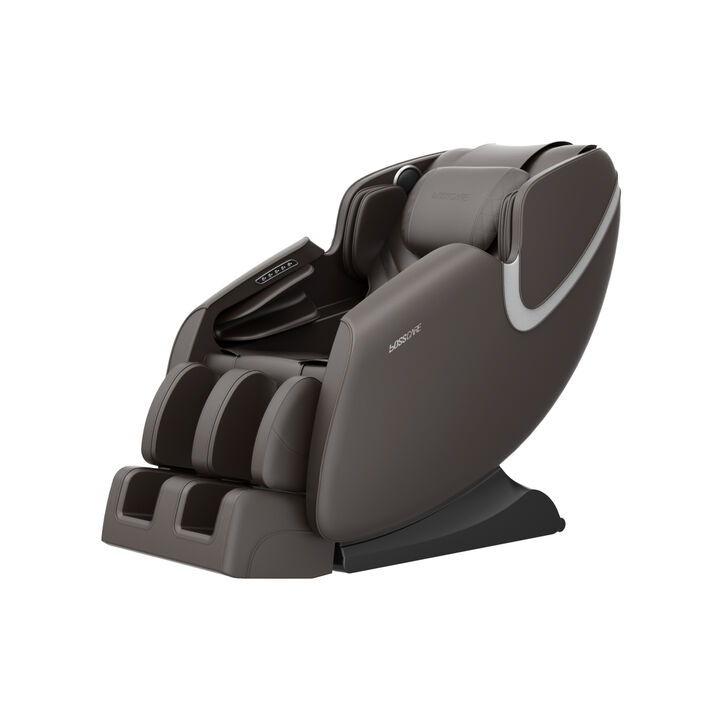 Massage Chair Recliner with Zero Gravity, Full Body Airbag Massage Chair with Bluetooth Speaker, Foot Roller Brown