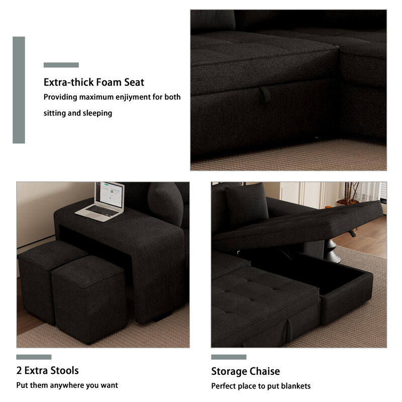 Merax Modern L-Shape 3 Seat Reversible Sectional Sofa