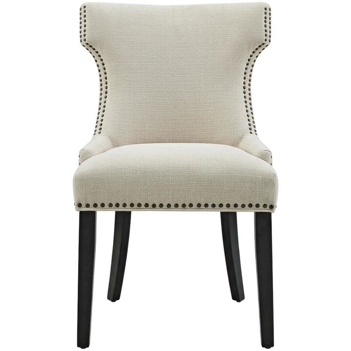 Fabric dining chair with armrests and comfortable backrest for dining rooms