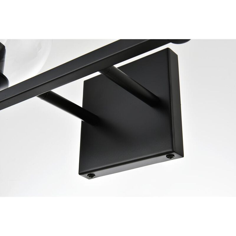 Living District Foster 2 light Black and Clear Bath Sconce