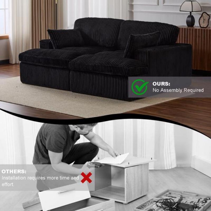 Oversized Double Chaise Lounge Sofa Bed with Deep Seat and Plush Upholstery image number 4