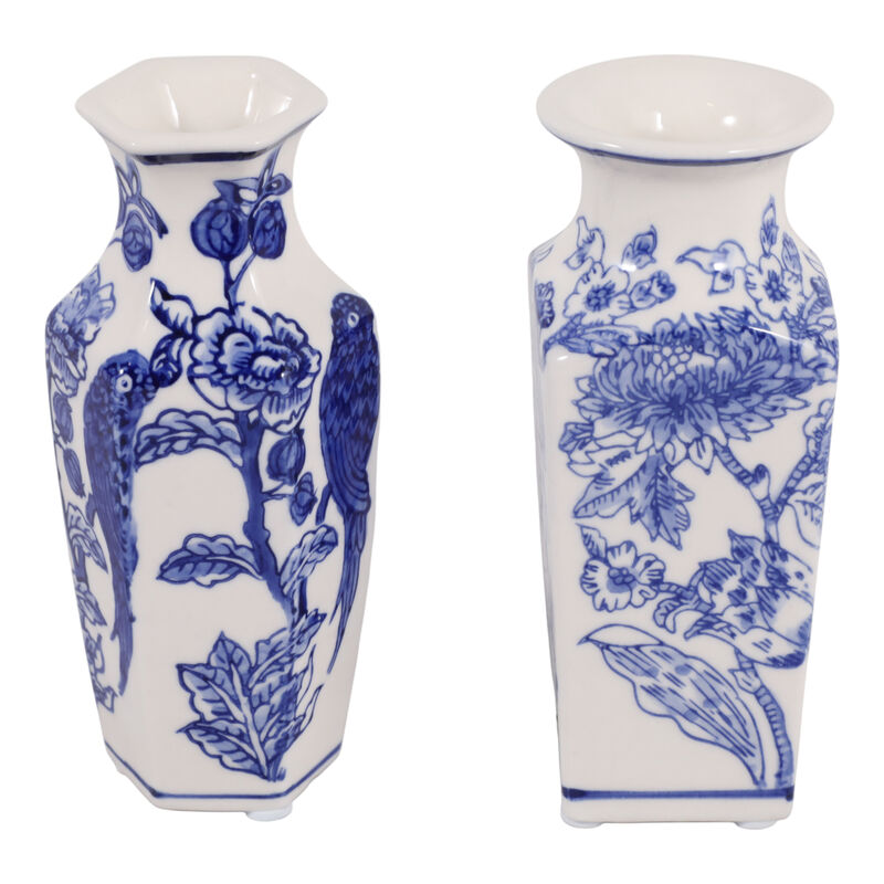 S/2 6x3" Chinoiserie Bud Vases image number 3