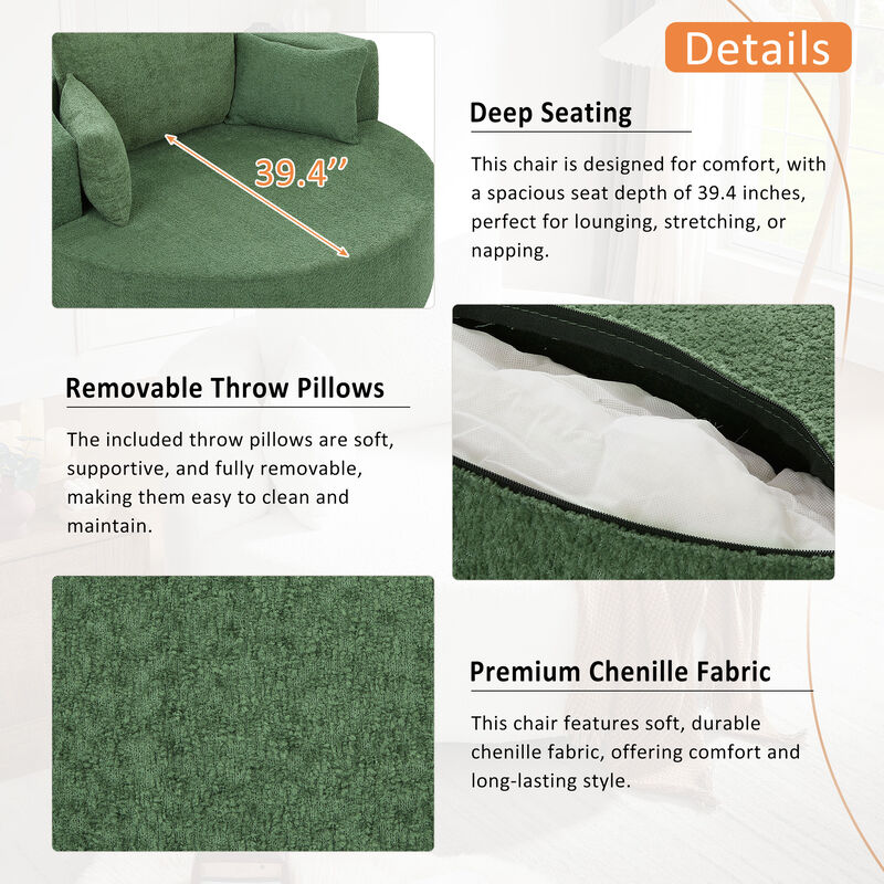 Merax Swivel Round Sofa Accent Barrel Chair for Living Room