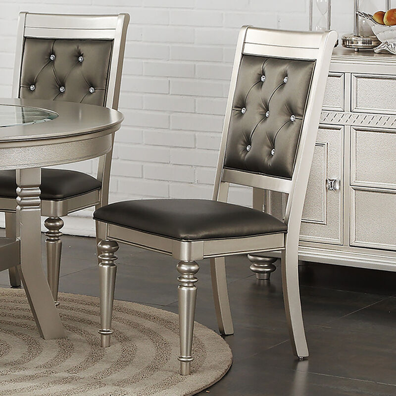 Streamdale Dining Chairs With Tufted Back, Silver(Set Of 2) image number 3