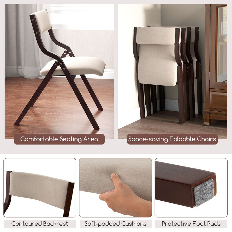 Kitchen Table Set for 2 Expandable Dining Table with 2 Upholstered Folding Chairs image number 5