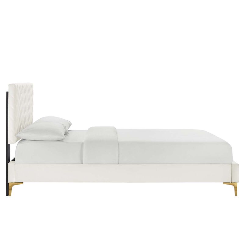 Modway - Leah Chevron Tufted Performance Velvet Full Platform Bed image number 2