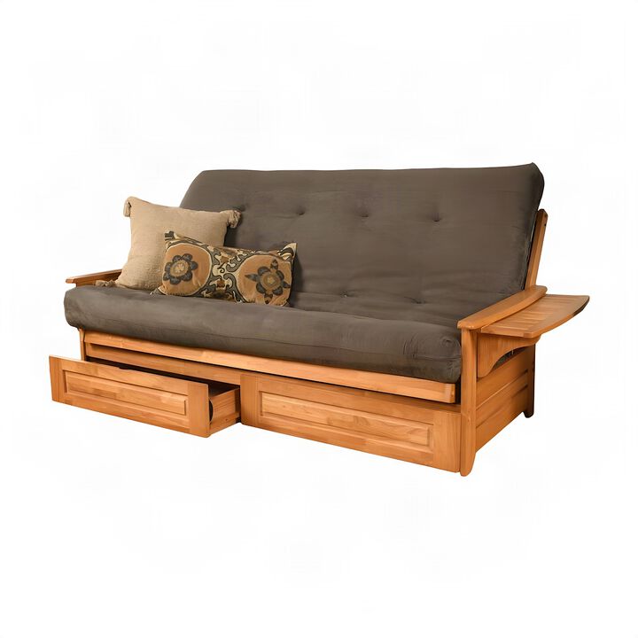 KODIAK Phoenix Frame Queen-Butternut Finish-Mattress-Storage Drawers