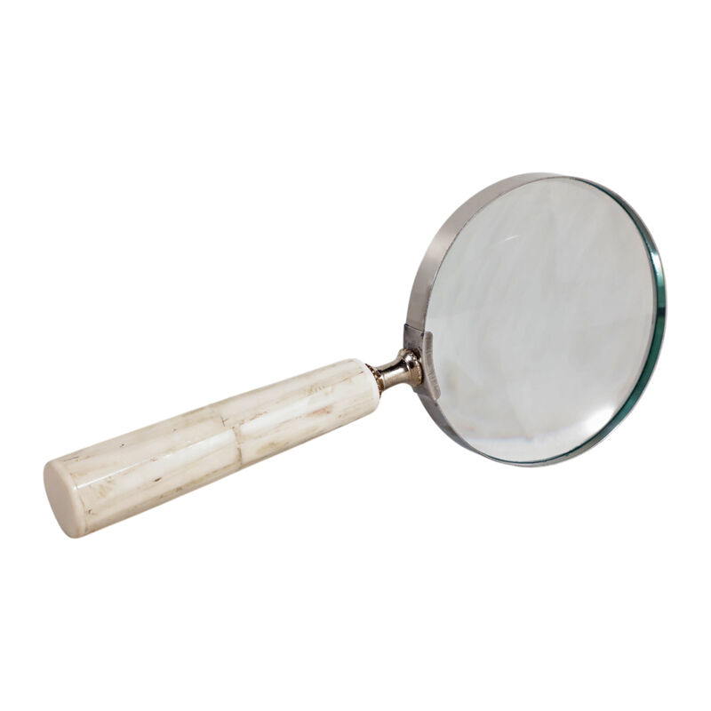 9x4" Resin Handle Magnifying Glass, Ivory image number 1