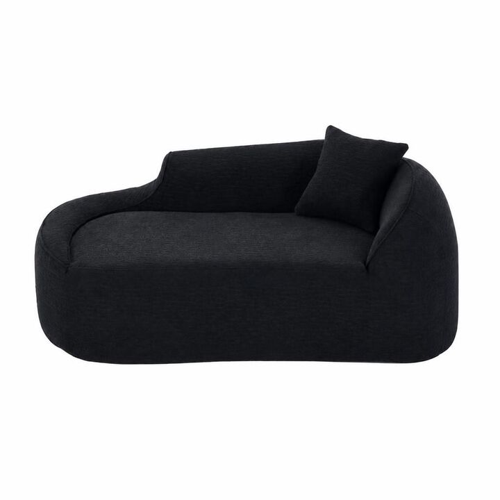 GOODSILO Curved Indoor Chaise Lounge Chair Modern Deep Seating Sleeper Sofa with Throw Pillow for Living Room Bedroom Apartment Small Spaces