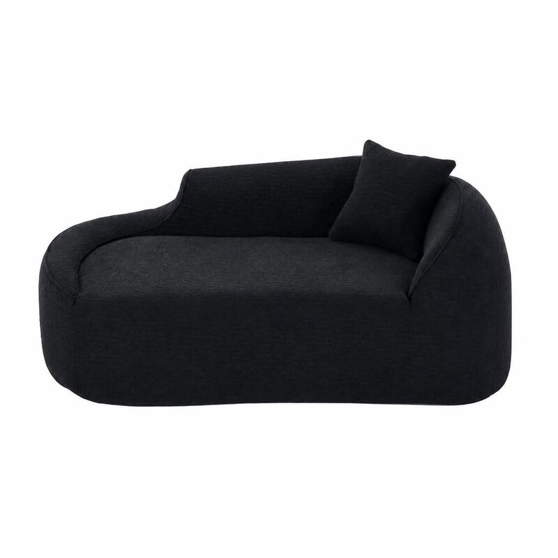 GOODSILO Curved Indoor Chaise Lounge Chair Modern Deep Seating Sleeper Sofa with Throw Pillow for Living Room Bedroom Apartment Small Spaces image number 0