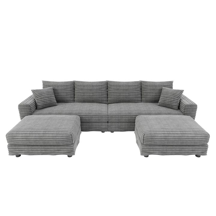 Quezin Corduroy 4-Seat Sofa