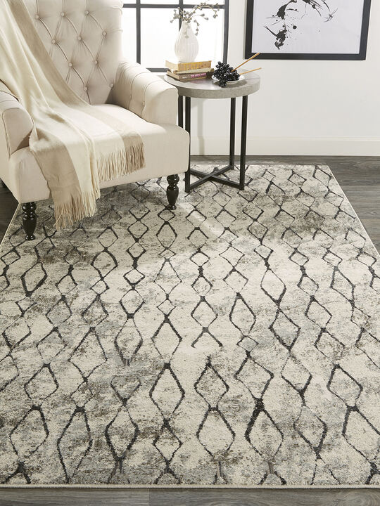 Kano 3872F Ivory/Gray/Taupe 2'7" x 8' Rug
