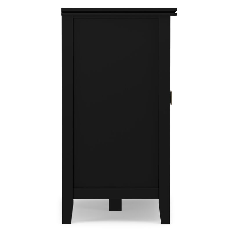 Artisan SOLID WOOD 66 inch Wide Contemporary Wide 4 Door Storage Cabinet in Black image number 5