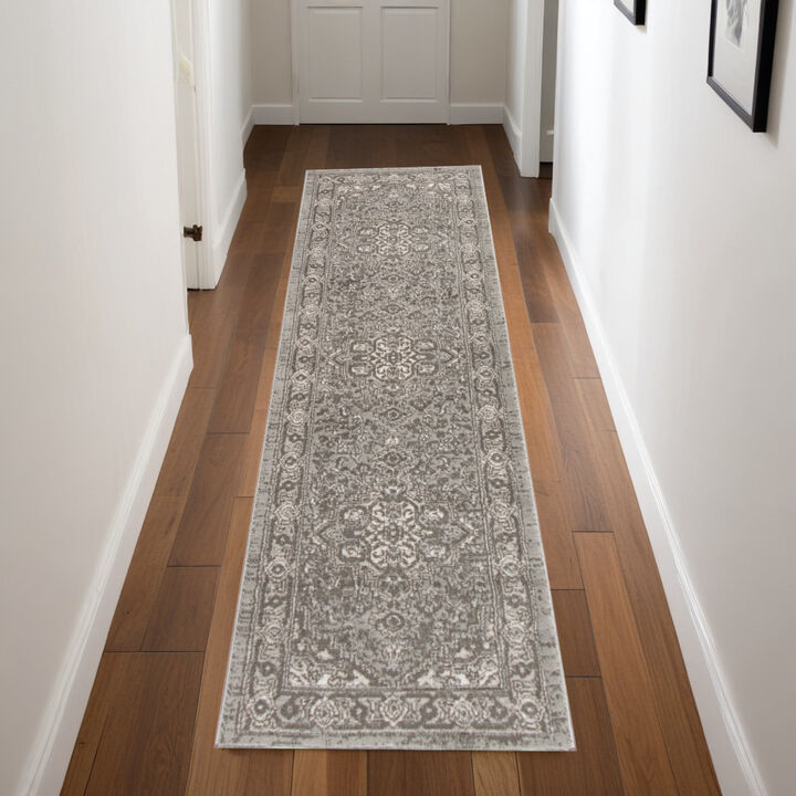 HomeRoots Medallion Distressed Runner Rug