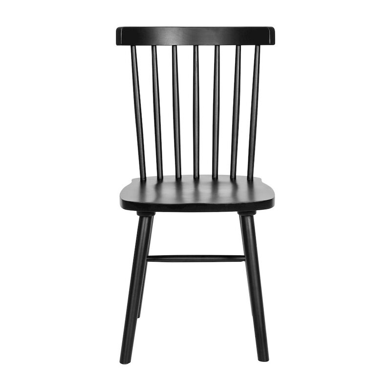 Flash Furniture Set of 2 Windsor Dining Chairs, Solid Wood Armless in Black image number 5