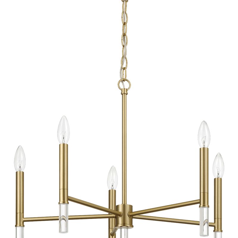 ELEMENT ACE Courtyard Five Light Golden Brass Candle Light Chandelier Elegant Lighting Fixture image number 0