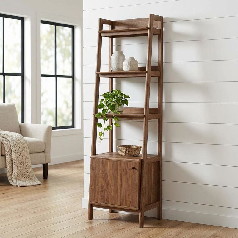 Wooden Bookshelf in finish with Open Shelving for Home Storage image number 4