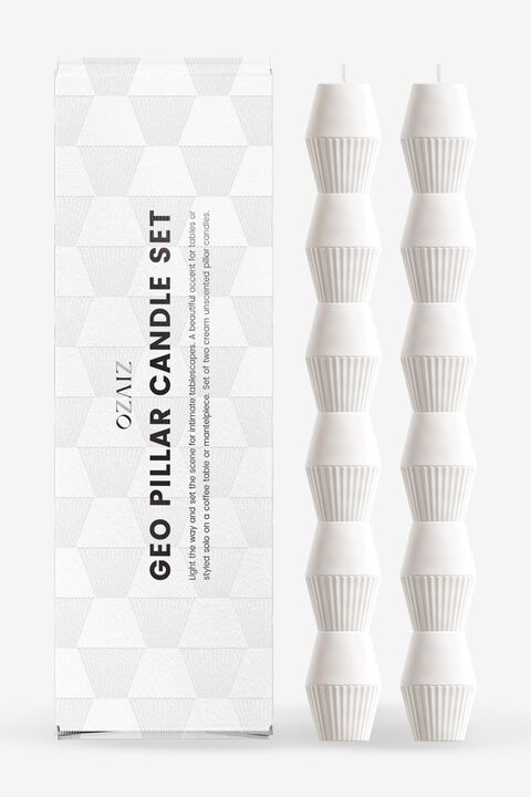 Geometric Pillar Candle (set Of 2)