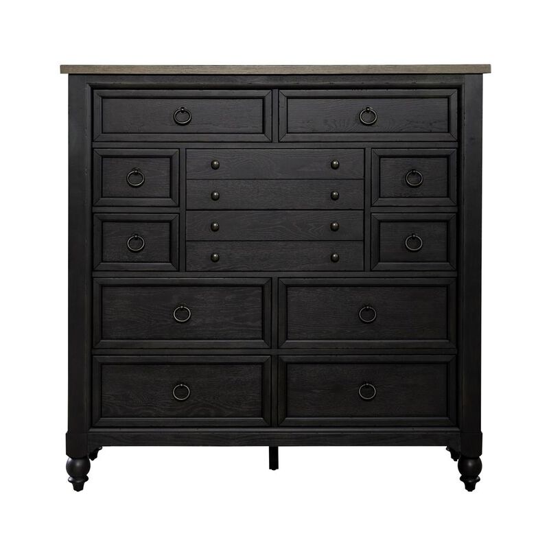Liberty Furniture 12 Drawer Chesser - Black Traditional Multi in Dusty Taupe image number 2
