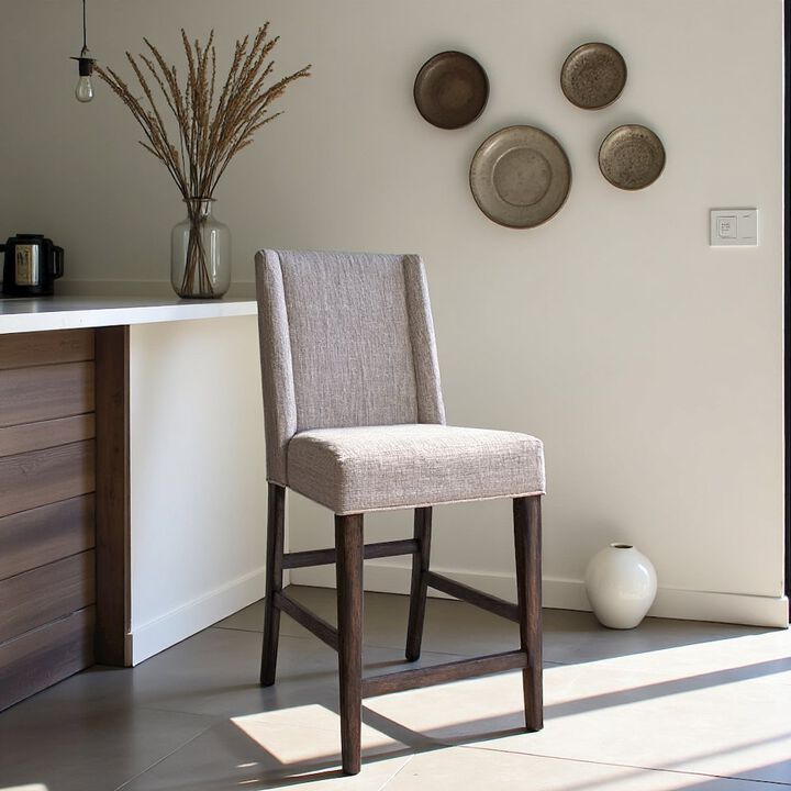 Starlight Canyon Home Brown Upholstered Counter Height Chairs – Wooden Bar Stools with Back