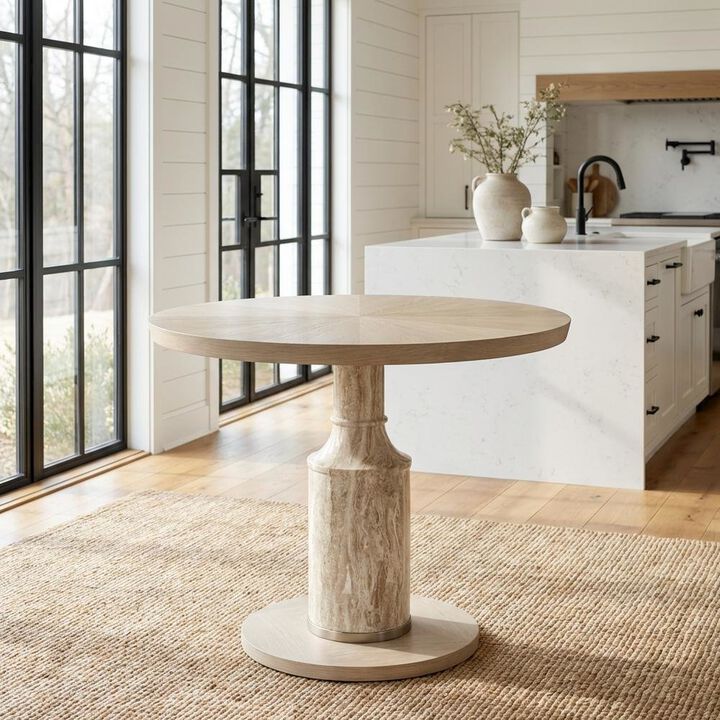 Michael Amini Lotus Bay 40" Round Gathering Table - Sand