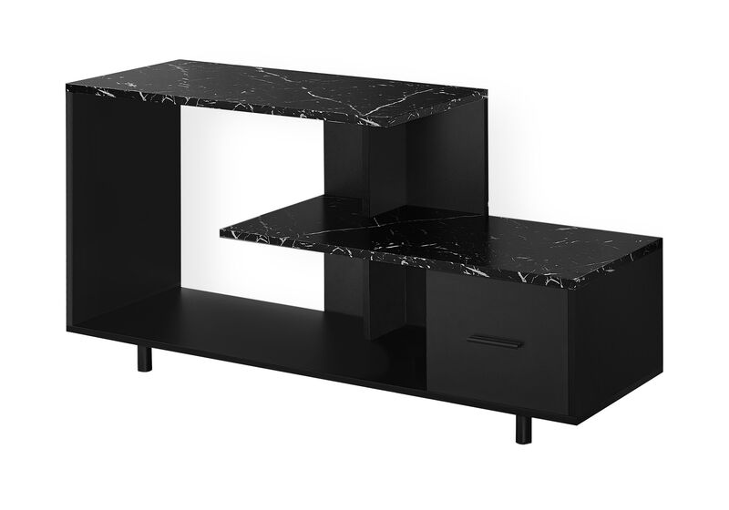 HomeRoots 47" Black Cabinet Enclosed Storage TV Stand image number 2