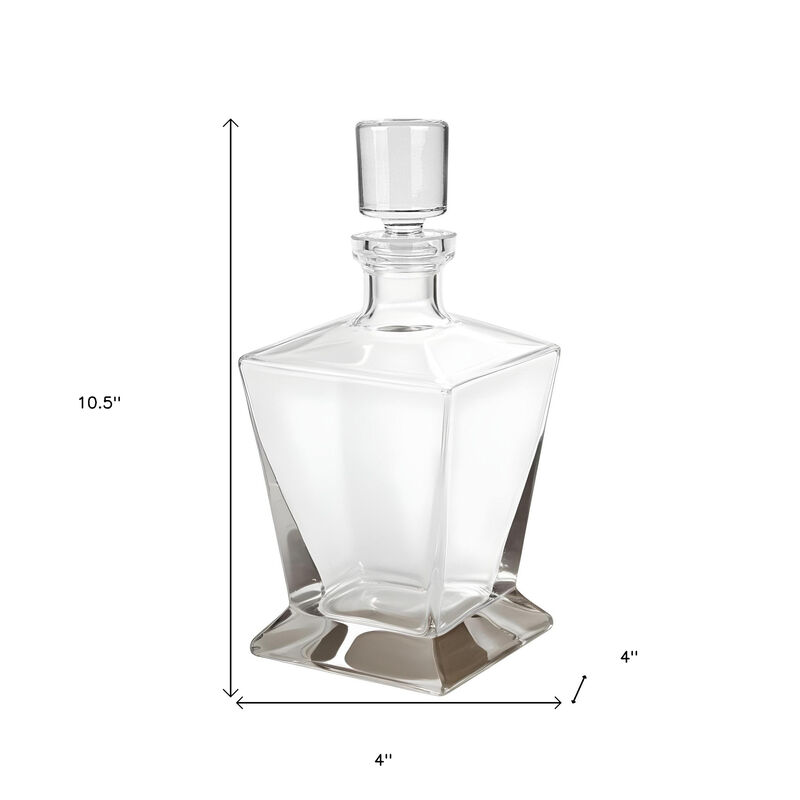 HomeRoots Clear Crystal Angular Shape Stemless Decanter image number 3