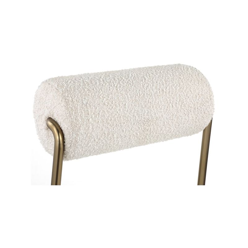 Meridian Furniture Carly Cream Vegan Leather Seat / Boucle Fabric Back Dining Chair, Set of 2