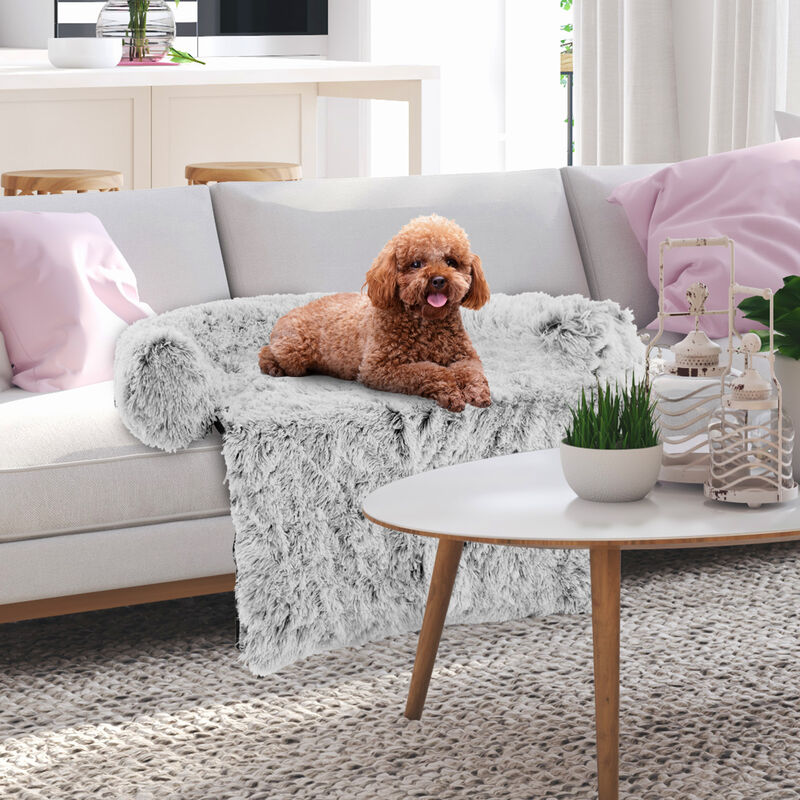 Plush Calming Dog Couch Bed with Anti-Slip Bottom &ndash; Soft and Cozy Pet Sofa for Dogs