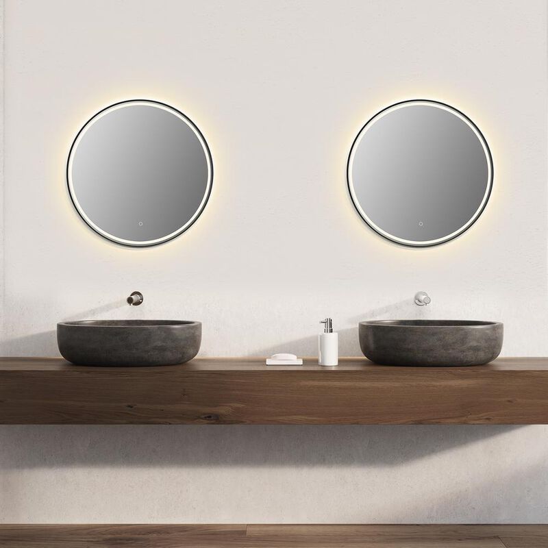 Altair Framed in Matt Black Modern Bathroom/Vanity LED Lighted Wall Mirror
