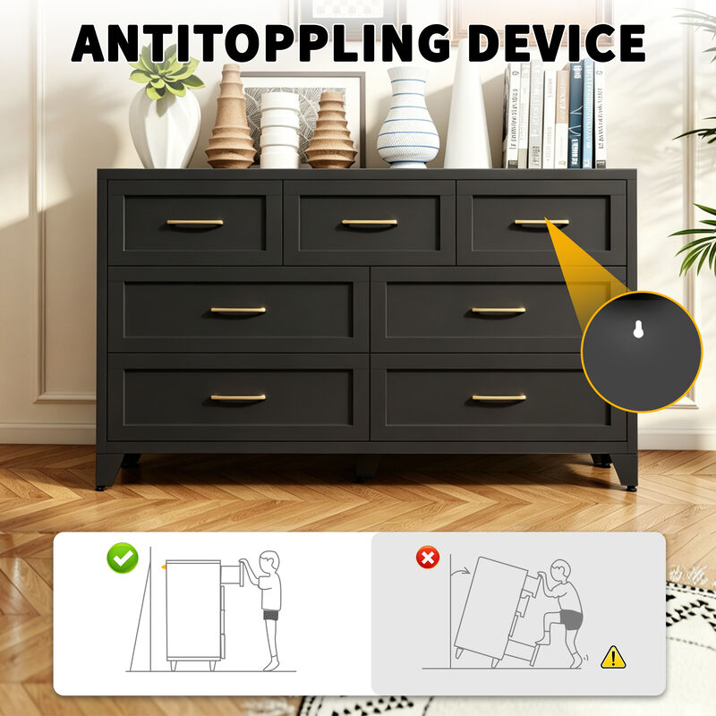 Pelkan 7-Drawer Metal Dresser image number 2