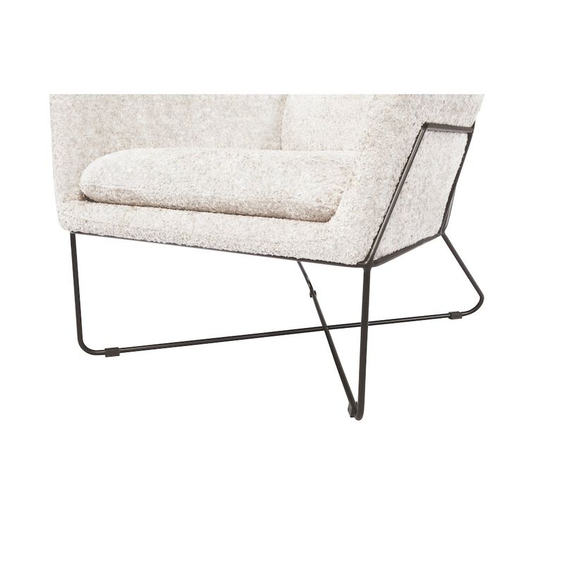 Emilia Lounge Chair in Ivory Boucle Fabric