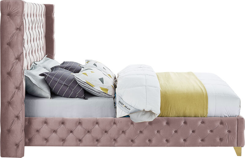 Meridian Furniture Savan Pink Velvet King Bed image number 8