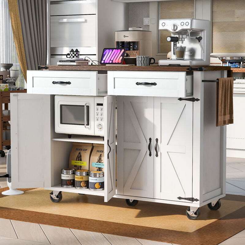 Merax Kitchen Storage Island with Drop Leaf