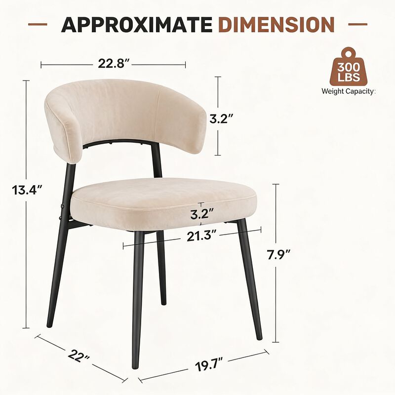Modern Velvet Dining Chair Set of 4 image number 7