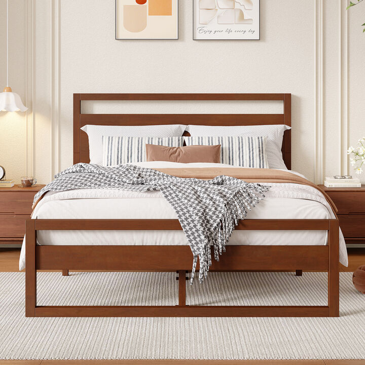 Christopher Knight Home Callista Contemporary Minimalist Platform Bed with Open Headboard and Footboard